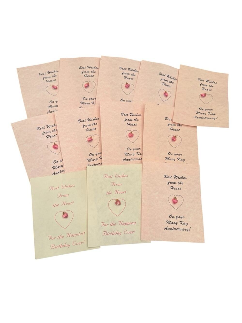 Mary Kay Bundle of (12) Pink Heart Charms Anniversary Birthday Cards Gifts